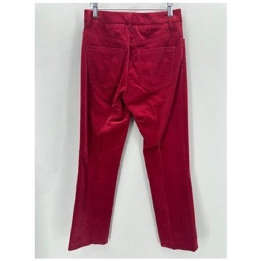 Zadig & Voltaire Pesto Velvet Pants Womens Size S Red Straight Leg‎ Party Glam - Picture 6 of 12